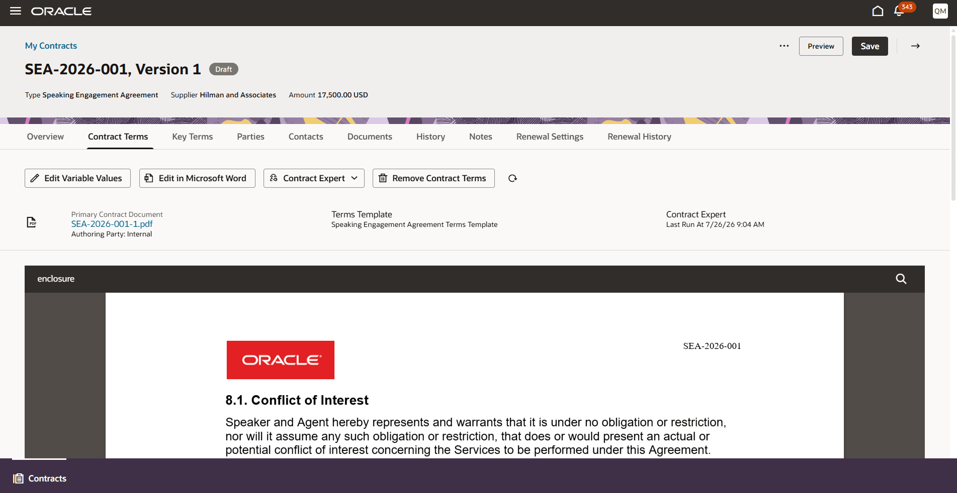 Contract Expert for Fusion Sales