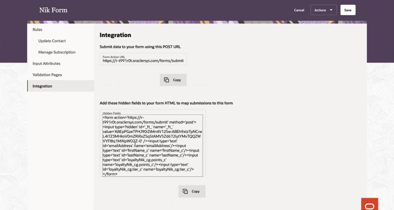 Oracle Form Integrations